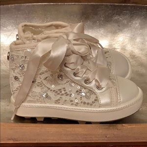 NWOT Stuart Weitzman Embellished Hi-Top Sneaker